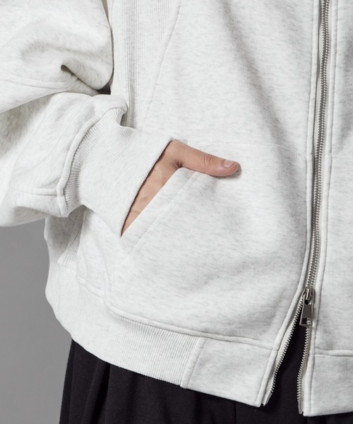 Theater code(シアターコード)の「High-Neck Zip-Up Hoodie/ハイネックジップパーカーメンズ(パーカー・メンズ・ブラック/グレー・L/M)」の6枚目の写真