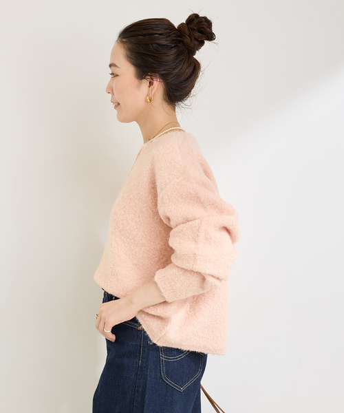 B.C STOCK(ベーセーストック)の「手洗い可 / ブークレーニット(ニット/セーター・レディース・グレー/ピンク/ブルー・FREE)」の22枚目の写真