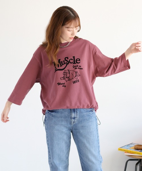 cepo(セポ)の「ミニ裏毛スソドロストプルオーバー(Tシャツ/カットソー・レディース・ワイン/チャコール/ベージュ・M)」の12枚目の写真