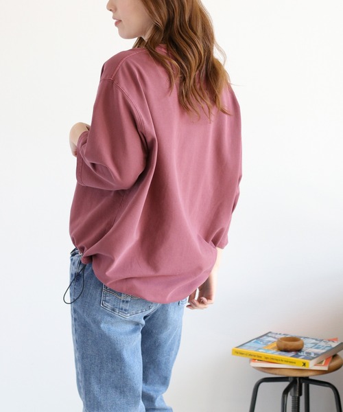 cepo(セポ)の「ミニ裏毛スソドロストプルオーバー(Tシャツ/カットソー・レディース・ワイン/チャコール/ベージュ・M)」の14枚目の写真