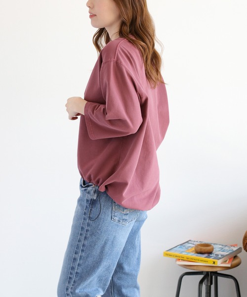 cepo(セポ)の「ミニ裏毛スソドロストプルオーバー(Tシャツ/カットソー・レディース・ワイン/チャコール/ベージュ・M)」の15枚目の写真