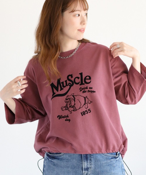 cepo(セポ)の「ミニ裏毛スソドロストプルオーバー(Tシャツ/カットソー・レディース・ワイン/チャコール/ベージュ・M)」の11枚目の写真