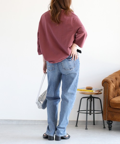 cepo(セポ)の「ミニ裏毛スソドロストプルオーバー(Tシャツ/カットソー・レディース・ワイン/チャコール/ベージュ・M)」の7枚目の写真