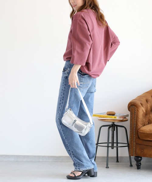 cepo(セポ)の「ミニ裏毛スソドロストプルオーバー(Tシャツ/カットソー・レディース・ワイン/チャコール/ベージュ・M)」の6枚目の写真