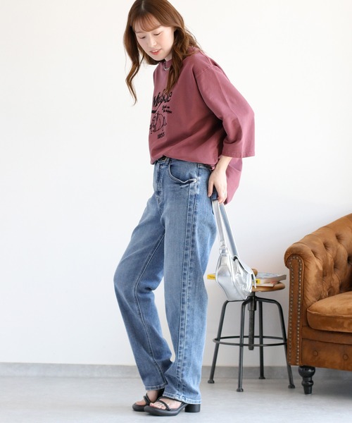 cepo(セポ)の「ミニ裏毛スソドロストプルオーバー(Tシャツ/カットソー・レディース・ワイン/チャコール/ベージュ・M)」の5枚目の写真