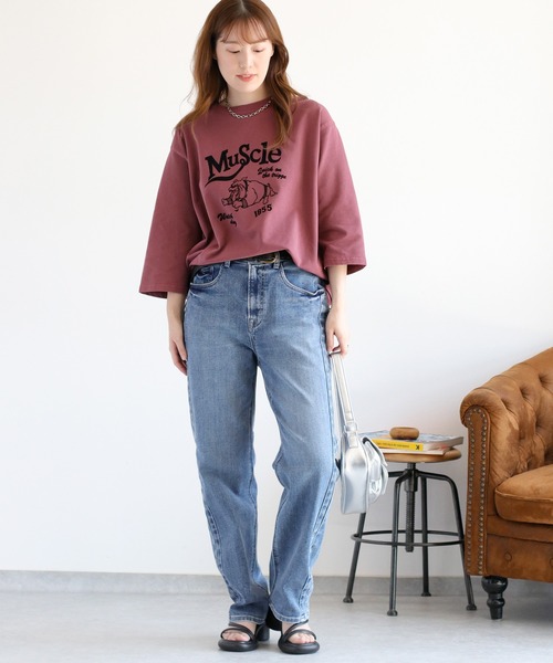 cepo(セポ)の「ミニ裏毛スソドロストプルオーバー(Tシャツ/カットソー・レディース・ワイン/チャコール/ベージュ・M)」の4枚目の写真