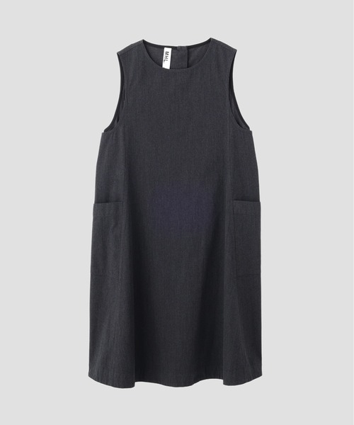 MHL.(エムエイチエル)の「WOOL COTTON TWILL(ワンピース・レディース・チャコール・1/2)」の3枚目の写真