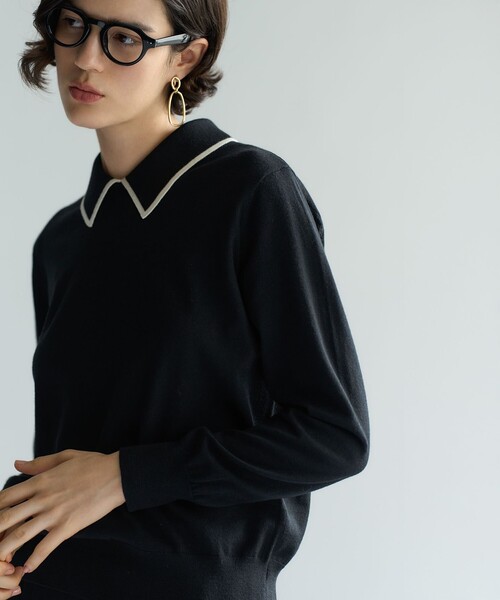 洗える】ウーステッドウール ポロニット（ニット/セーター）｜23区 L