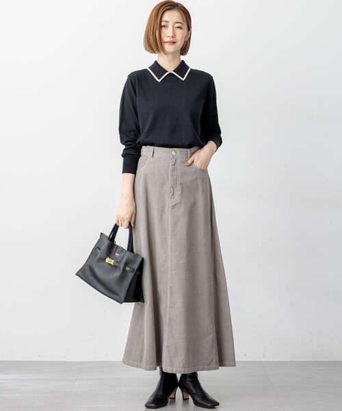 洗える】ウーステッドウール ポロニット（ニット/セーター）｜23区 L