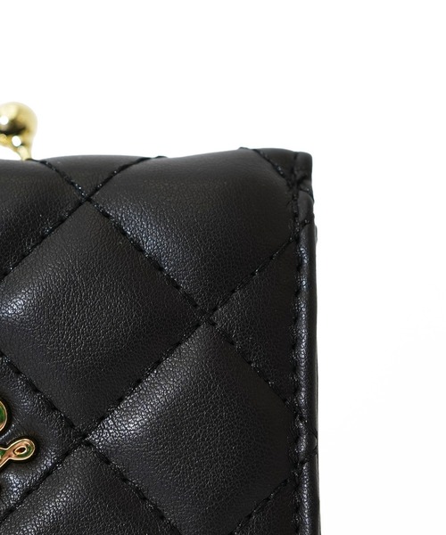 PAUL & JOE ACCESSOIRES(ポールアンドジョーアクセソワ)の「【PAUL & JOE ACCESSOIRES /ポール アンド ジョー アクセソワ 】 QUILTING チャーム付きがま口ミニウォレット(財布・レディース・ピンク/ブラック/アイボリー・FREE)」の6枚目の写真