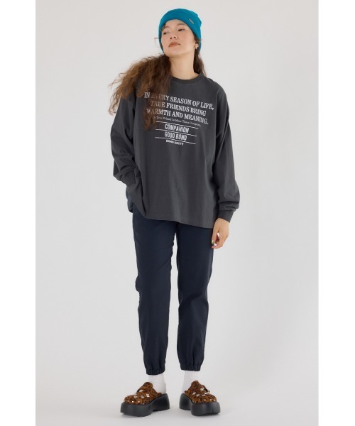 RODEO CROWNS WIDE BOWL（ロデオクラウンズワイドボウル）の「バックドッキングロングスリーブTシャツ（Tシャツ/カットソー・レディース・カーキ/オフホワイト/ダークオレンジ/チャコールグレー・FREE）」の8枚目の写真
