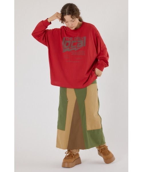 RODEO CROWNS WIDE BOWL（ロデオクラウンズワイドボウル）の「バックドッキングロングスリーブTシャツ（Tシャツ/カットソー・レディース・カーキ/オフホワイト/ダークオレンジ/チャコールグレー・FREE）」の21枚目の写真