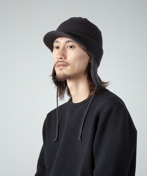 完売品　soduk フラットニットキャップ　flat knit cap soduk スドーク flat knit cap 耳あて 猫耳 ニット