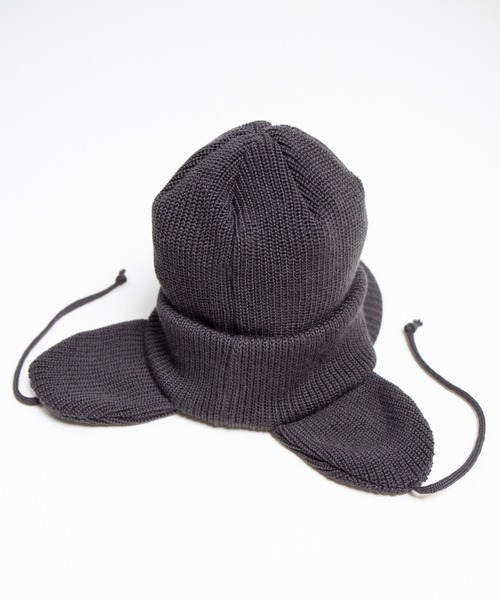 RACAL（ラカル）の「Ear Tab Round Visor Military Knit Cap / 耳たぶ付きバイザーニットキャップ（ニットキャップ/ビーニー・メンズ・ベージュ/ブラック/チャコールグレー/アイボリー・FREE）」の17枚目の写真