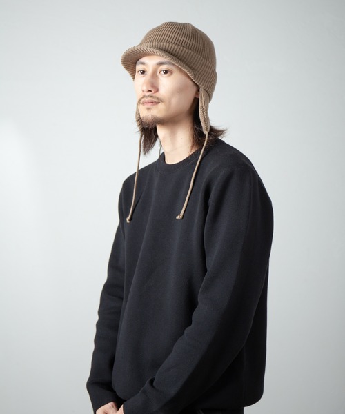 完売品　soduk フラットニットキャップ　flat knit cap soduk スドーク flat knit cap 耳あて 猫耳 ニット