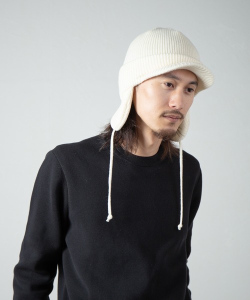 Ear Tab Round Visor Military Knit Cap / 耳たぶ付きバイザーニット Ear Tab Round Visor Military Knit Cap / 耳たぶ付きバイザーニット