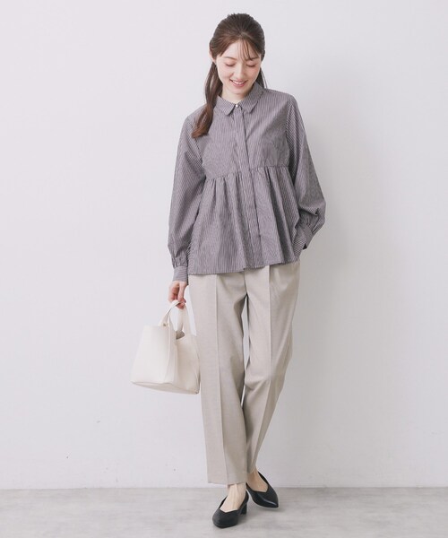 index(インデックス)の「ウールライクストレッチテーパードパンツ/セットアップ対応【洗濯機OK】(その他パンツ・レディース・ブラック/ベージュ/グレー・36/38/40/42)」の13枚目の写真