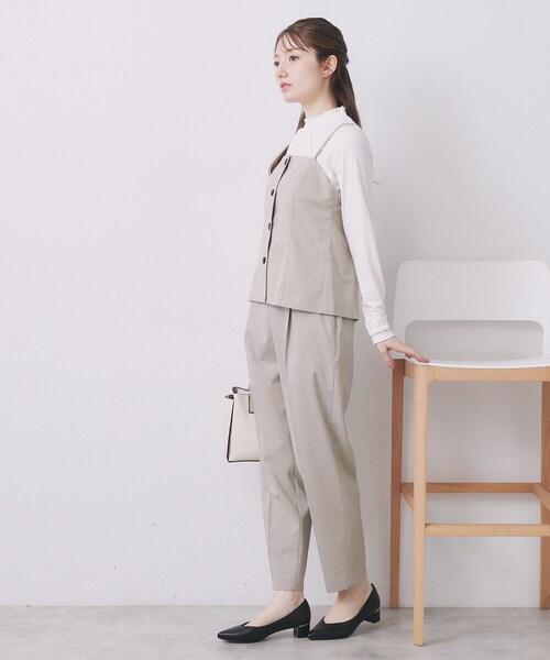 index(インデックス)の「ウールライクストレッチテーパードパンツ/セットアップ対応【洗濯機OK】(その他パンツ・レディース・ブラック/ベージュ/グレー・36/38/40/42)」の16枚目の写真