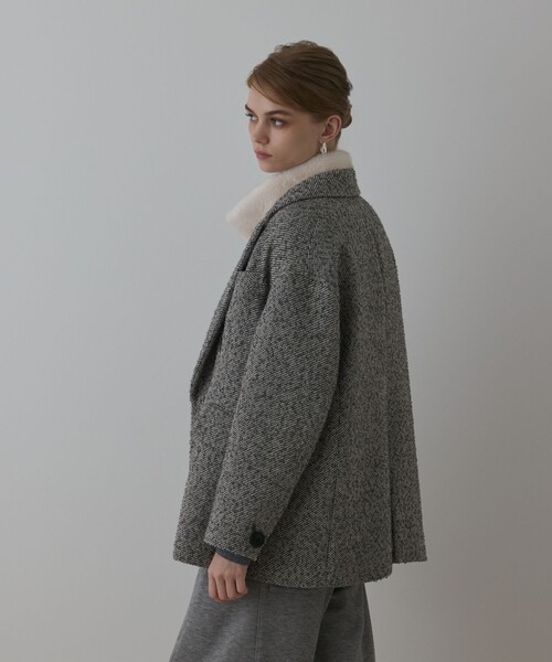 Diagram(ダイアグラム)の「カルゼツイードダブルジャケット(その他アウター・レディース・グレー/ブラウン・38/36)」の3枚目の写真