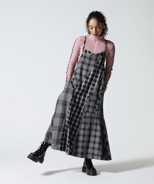 AULA AILA(アウラアイラ)の「AULA AILA(アウラ アイラ)別注チェックジャンパースカート(ワンピース・レディース・イエロー/ブラック・0)」の1枚目の写真