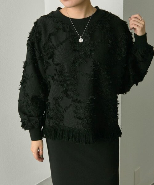 ear PAPILLONNER（イアパピヨネ）の「裾タッセルトップス【SUM1 STYLE】（Tシャツ/カットソー・レディース・ブラック/サックスブルー・FREE）」の22枚目の写真