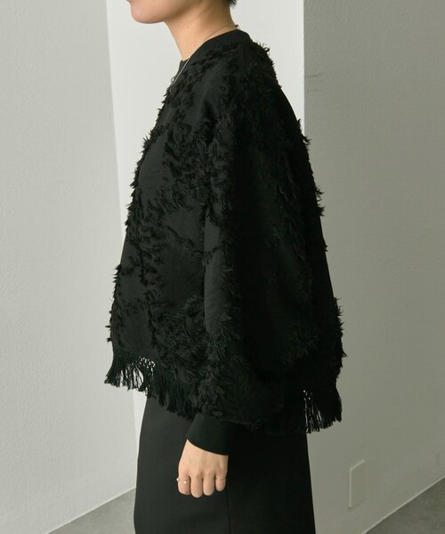 ear PAPILLONNER（イアパピヨネ）の「裾タッセルトップス【SUM1 STYLE】（Tシャツ/カットソー・レディース・ブラック/サックスブルー・FREE）」の9枚目の写真