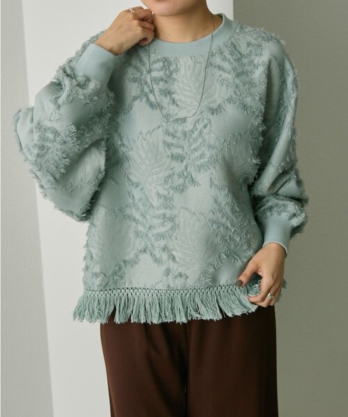 ear PAPILLONNER（イアパピヨネ）の「裾タッセルトップス【SUM1 STYLE】（Tシャツ/カットソー・レディース・ブラック/サックスブルー・FREE）」の10枚目の写真