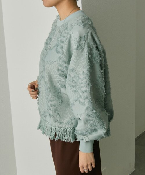 ear PAPILLONNER（イアパピヨネ）の「裾タッセルトップス【SUM1 STYLE】（Tシャツ/カットソー・レディース・ブラック/サックスブルー・FREE）」の16枚目の写真