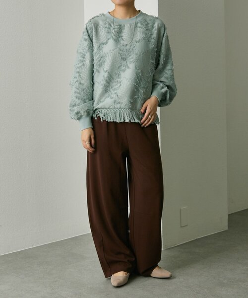 ear PAPILLONNER（イアパピヨネ）の「裾タッセルトップス【SUM1 STYLE】（Tシャツ/カットソー・レディース・ブラック/サックスブルー・FREE）」の14枚目の写真