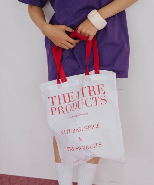 THEATRE PRODUCTS（シアタープロダクツ）の「ロゴプリントトートバッグ（トートバッグ・レディース・ブラック/レッド/ホワイト・FREE）」の2枚目の写真