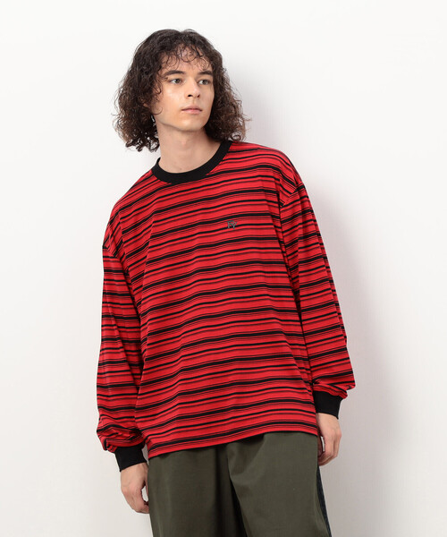 Purple&Yellow(パープルアンドイエロー)の「ランダムボーダー 長袖Tシャツ(Tシャツ/カットソー・メンズ・レッド/ホワイト/ブラウン・MEDIUM/LARGE/SMALL)」の22枚目の写真