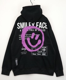 【GROOVY STORE】SMILEY FACE 裏起毛ビッグサイズスプルオーバーパーカー