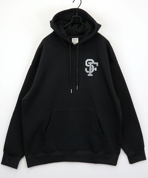 SMILEY FACE(スマイリーフェイス)の「【GROOVY STORE】SMILEY FACE 裏起毛ビッグサイズスプルオーバーパーカー(パーカー・メンズ・ブラック/ホワイト/スミクロ/インディゴブルー・LL/M/L)」の5枚目の写真