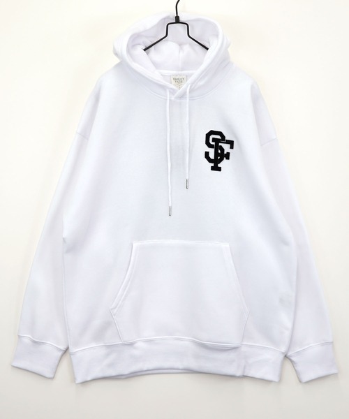 SMILEY FACE(スマイリーフェイス)の「【GROOVY STORE】SMILEY FACE 裏起毛ビッグサイズスプルオーバーパーカー(パーカー・メンズ・ブラック/ホワイト/スミクロ/インディゴブルー・LL/M/L)」の16枚目の写真