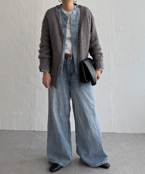 LBC（エルビーシー）の「フェザーメッシュカーディガン（カーディガン/ボレロ・レディース・オフホワイト/ブルー/ライトカーキ/チャコール・M）」の15枚目の写真