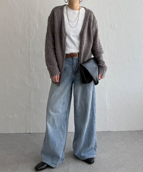 LBC（エルビーシー）の「フェザーメッシュカーディガン（カーディガン/ボレロ・レディース・オフホワイト/ブルー/ライトカーキ/チャコール・M）」の17枚目の写真