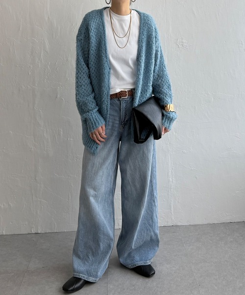 LBC（エルビーシー）の「フェザーメッシュカーディガン（カーディガン/ボレロ・レディース・オフホワイト/ブルー/ライトカーキ/チャコール・M）」の18枚目の写真