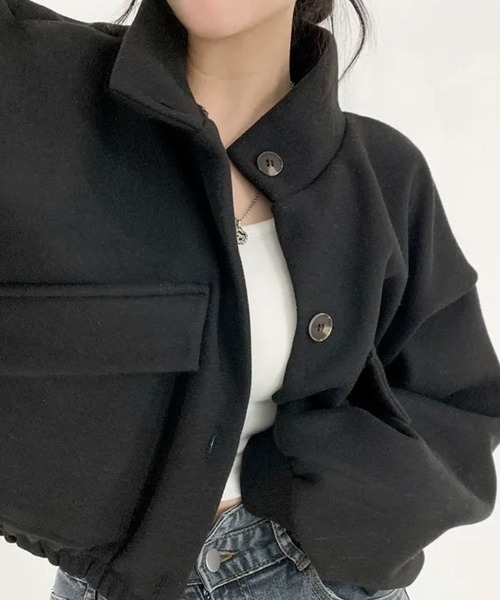 SPIGA(スピーガ)の「スタンドカラーショート丈ジャケット(その他アウター・レディース・アイボリー/ブラック/グレー・MEDIUM/LARGE/X-LARGE)」の5枚目の写真