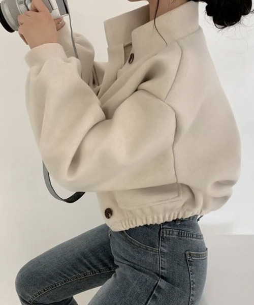 SPIGA(スピーガ)の「スタンドカラーショート丈ジャケット(その他アウター・レディース・アイボリー/ブラック/グレー・MEDIUM/LARGE/X-LARGE)」の7枚目の写真