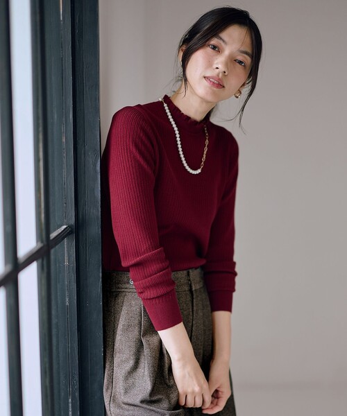 セール】【6色展開】フリルネックニット（ニット/セーター）｜ANY