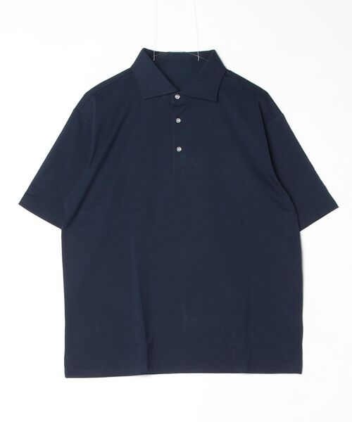 Perfect Suit FActory(パーフェクトスーツファクトリー)の「【ストレッチ】ワイドカラーポロシャツ ブラック/ネイビー(ポロシャツ・メンズ・ネイビー/ブラック/ライトグレー/ホワイト・LL/L/M)」の13枚目の写真