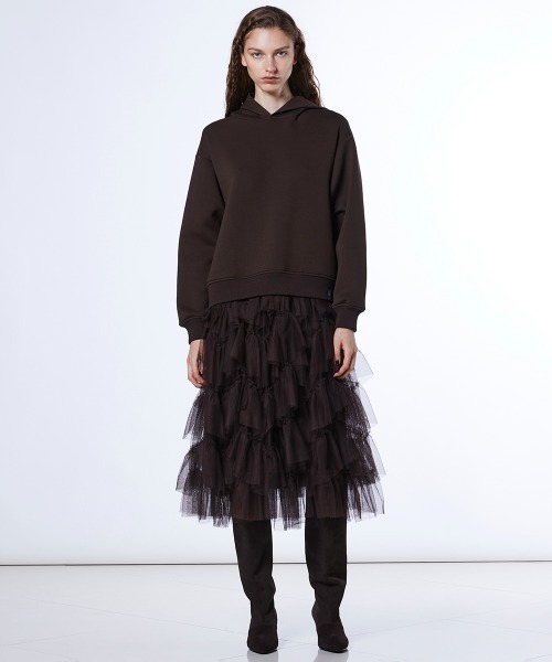 DOUBLE STANDARD CLOTHING（ダブルスタンダードクロージング）の「チュールドッキングワンピース（ワンピース・レディース・ブラック/ブラウン・FREE）」の3枚目の写真