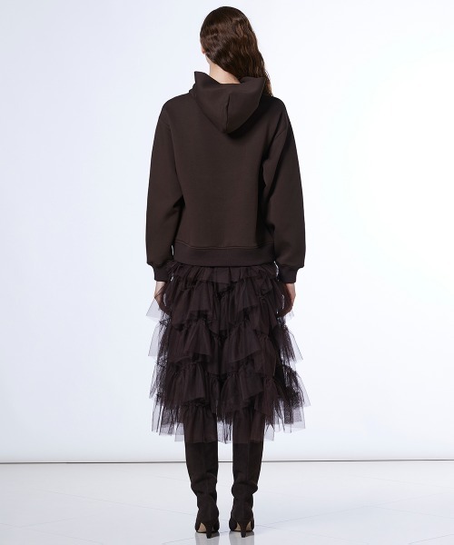 DOUBLE STANDARD CLOTHING（ダブルスタンダードクロージング）の「チュールドッキングワンピース（ワンピース・レディース・ブラック/ブラウン・FREE）」の5枚目の写真