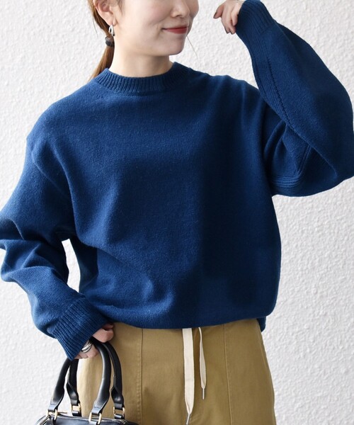 セール】SHIPS any: French Merino ウール クルーネック ニット