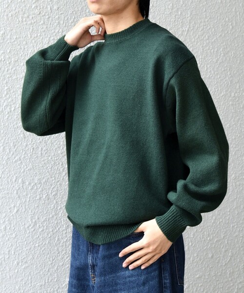 SHIPS any（シップス エニィ）の「SHIPS any: French Merino ウール クルーネック ニット◇（ニット/セーター・メンズ・ブラック/ブルー/グレー/レッド/グリーン/ブラウン・LARGE/MEDIUM/SMALL）」の4枚目の写真