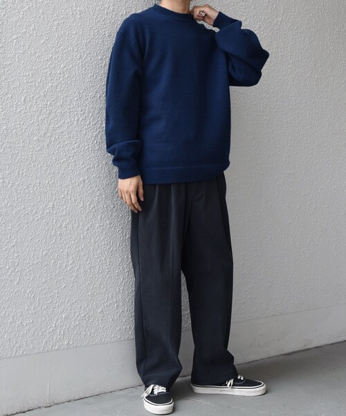 セール】SHIPS any: French Merino ウール クルーネック ニット