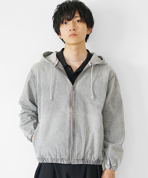 MinoriTY（マイノリティ）の「【MinoriTY】ヴィンテージ加工フルジップデニムパーカー メンズ 秋服 冬服 春服（パーカー・メンズ・ブラック/ライトブルー/ライトグレー・M/L/LL）」の13枚目の写真