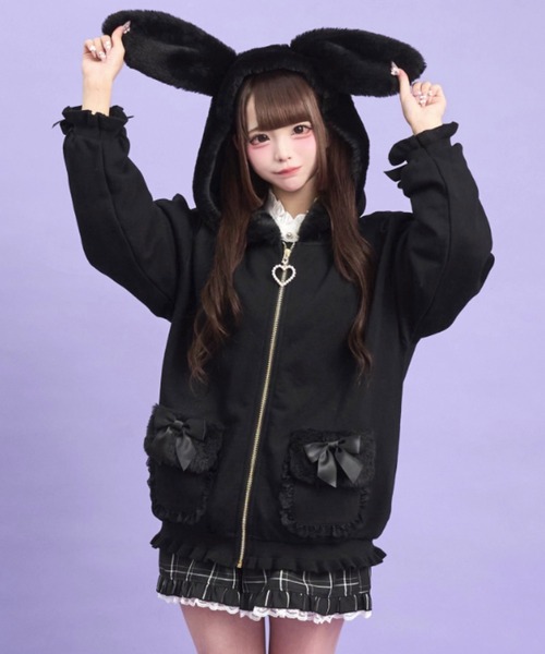 うさ耳ファーパーカー（パーカー）｜Secret Honey（シークレットハニー