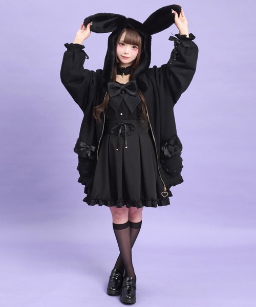 Secret Honey(シークレットハニー)の「うさ耳ファーパーカー(パーカー・レディース・オフホワイト/ブラック・FREE)」の13枚目の写真