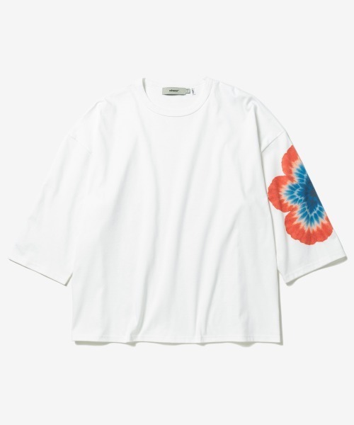 rehacer(レアセル)の「rehacer : Bloom Dye Sleeve CS / ブルームダイ スリーブカットソー(Tシャツ/カットソー・メンズ・ホワイト/ブラック・SMALL/MEDIUM/LARGE/X-LARGE)」の9枚目の写真